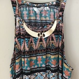 MLLE GABRIELLE Aztec Halter Dress SZ 2X